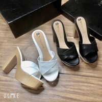 Dép guốc nữ đế xuồng đúp 12p sang trọng thời trang mã LC17