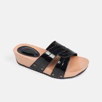 Dép guốc nữ đế xuồng, êm chân dễ mang, cao 5cm, màu đen, kem, trắng VinaThi (sản phẩm mới của Vinagiay) C57.ED012