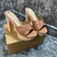 Dép guốc nữ, guốc đế đúp 12 cm bản quai chéo (ảnh thật 100%) mã TC3