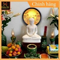 đẹp - HÀO QUANG PHẬT Đèn điện Led đường kính 30cm, khung sắt, in tranh trúc chỉ - cho bàn thờ đẹp, tượn