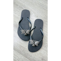 Dép Havaianas chính hãng slim đen bb đen