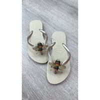 Dép Havaianas chính hãng slim gold bb vàng đỏ