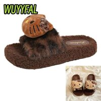 Dép Hello Kitty WUYYFAL, Giày Nữ Chống Trơn Trượt In Da Báo, Sang Trọng Thoải Mái Kawaii Sanrio Babouche Trong Nhà