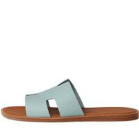 Dép Hermes Izmir Sandal Vert D'eau Naturel Epsom Leather