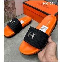 Dép Hermes nam nữ quai da dập nôir. size 38-43 .