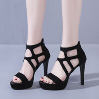 Dép hở mũi nữ đế bệt ghét bầu trời cao 11CM giày cao gót siêu cao