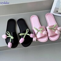 Dép hoa Tulip DALEE, Dép ký túc xá hoa đi biển nghỉ mát, Giày gia đình hoa Tulip phẳng mềm mại mềm mại ngọt ngào bơi lội
