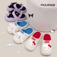 Dép HULEQI Sanrio Hello Kitty Kuromi, Giày Sanrio Cinnamoroll chống nước hoạt hình, Dép sang trọng Kawaii chống trượt ấm áp mùa đông