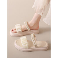 Dép Influencer Mặc Ngoài ins Hợp Thời Trang Mùa Hè 2025 Phong Cách Mới Ngọc Trai Cổ Tích Phong Cách Hai Cánh Đế Dày Phong Cách Chanel Dép