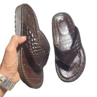 Dép kẹp da cá sấu đế đúc nguyên khối