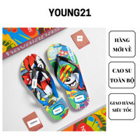 Dép kẹp nam cao su toàn bộ họa tiết Mickey nhiều màu đầy đủ hộp tag YOUNG21