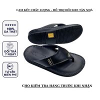 Dép kẹp nam da xỏ ngón họa tiết tinh xảo dành cho nam HA62