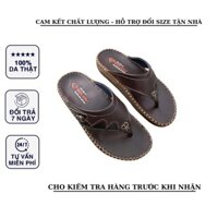 Dép kẹp nam, dép nam xỏ ngón quai ngang da bò thật - HY105