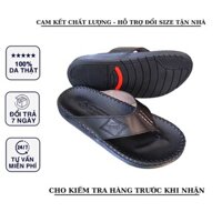 Dép kẹp nam, dép nam xỏ ngón quai ngang da bò thật - D81