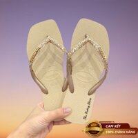 Dép Kẹp Nữ Havaianas Bảng Màu Đế Vuông Kim Tuyến