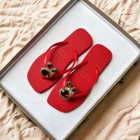 Dép kẹp tông nữ cao su chamr đầu thỏ dễ thương