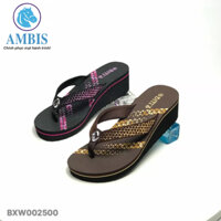 Dép kẹp xỏ ngón quai vải đế hoa xốp ép cao su 6cm BXW002500