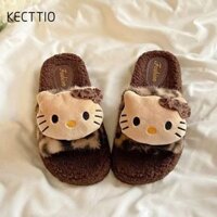 Dép KeTTIO Hello Kitty, Giày Nữ In Hình Da Báo Thoải Mái, Phim Hoạt Hình Sang Trọng Chống Trơn Trượt 2025 Sanrio Babouche Trong Nhà