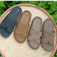 Dép khâu bọc da HS LUXURY 117 quai ngang dép lê xỏ ngón nam nữ.CHUẨN HÀNG QUẢNG CHÂU. đế doctor