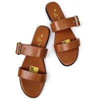 Dép Kirei - Quai ngang 2 bản khóa vàng 1p PB Bò