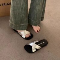 Dép La Mã Phiên Bản Hàn Quốc Dép Đế Bằng Thời Trang Phiên Bản Hàn Quốc Mặc Ngoài