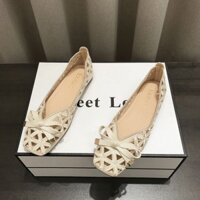 Dép lanh đi biển, giày dép nữ mùa hè mới, thoải mái, đế mềm, mũi vuông, dép phẳng