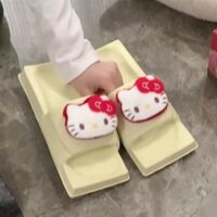 dép lào hello kitty Dép lê vuông hellokitty dép lê trong nhà và ngoài trời hoạt hình mèo Kate đế dày EVA