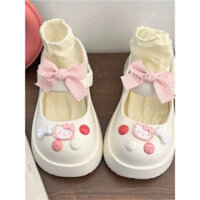 dép lào hello kitty Dép lê hellokitty giày lỗ nữ kiểu mới 2024 mùa hè đi ngoài biển Bao Đầu đi biển thiếu nữ đáng yêu