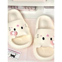 dép lào hello kitty Dép lê hellokitty màu trắng cho nữ đi ngoài mùa hè dép xỏ ngón trong nhà đáng yêu bên bờ biển tắm chống trơn trượt chống mùi hôi