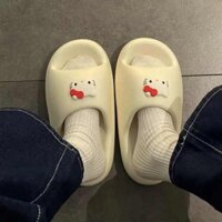 dép lào hello kitty Dép lê hellokitty đi bên ngoài mèo hoạt hình dễ thương dép lê chống trượt trong nhà tắm cảm giác cứt đế dày nữ mềm