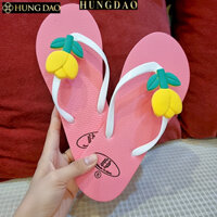 Dép lào nữ xinh, dép lê xỏ ngón nữ thời trang gắn sticker hoa dễ thương HD