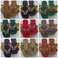 Dép Lào/Dép kẹp Chất Liệu Cao Su Đế Vuông Mẫu Trơn vs Mẫu Chram bướm 9 màu