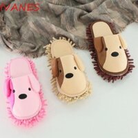 Dép lau nhà IVANES, Dép lau sàn mềm hở mũi, Giày đánh bóng sàn bằng sợi nhỏ có thể giặt được Dép nữ & nam