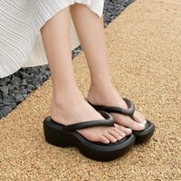 Dép lê đế dày, Dép lê đế bằng xỏ ngón kiểu mới mùa hè cho nữ, bánh mì kem nổi tiếng, dép tông bong bóng, thời gian giới hạn 0315 OHGC