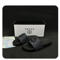 Dép lê GC nam nữ, dép quai ngang GUCCI thiết kế sang trọng đế cao su non hot trend full bill box