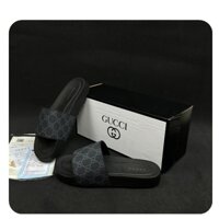 Dép lê GC nam nữ, dép quai ngang GUCCI thiết kế sang trọng đế cao su non hot trend full bill box