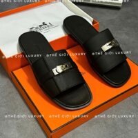 Dép Lê Hm - Dép Hm Sừng Trâu Gabriel ‘Noir’ Da Taiga da sần - Dép HM Sừng Trâu Bản da sần Cao Cấp Hàng SC