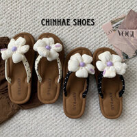 Dép lê kẹp xỏ ngón bông hoa to cao cấp đế dẻo mềm phong cách trẻ trung tiểu thư đi biển du lịch