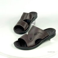 Dép lê nam BITAS size 38-43 trung niên quai bản ngang da PU đế đúc siêu bền êm chân DUM138