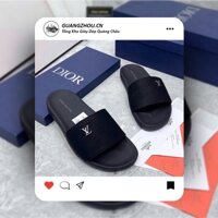 Dép Lê Nam LV Da Bò Nguyên Tấm Full Bill Box, Dép Nam LV Đế Cao Su Siêu Êm Ái