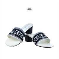 Dép lê nữ cao gót quai vải cao cấp Dway Heeled Slide thanh lịch thời trang nhẹ sandal đế thấp nữ mới nhất hot trend 2024