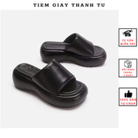 Dép lê nữ đế bánh mỳ quai ngang da lỳ siêu êm fullbox ( Z500)