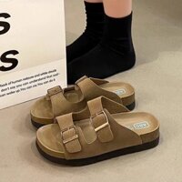 DÉP LÊ NỮ ĐẾ BỆT KHUY CÀI ĐẾ BẰNG DA LỘN MẪU HÓT NĂM 2024 rẻ vô địch