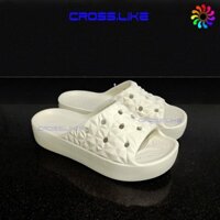 Dép lê nữ đế cao CROSS CLASSIC GEOMETRIC SLIDE V2 , lê nhựa sầu riêng nguyên khối siêu bền, siêu nhẹ, đi mưa thoải mái