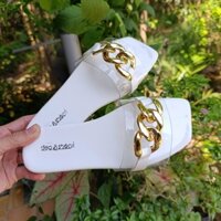 Dép lê nữ quai ngang xích thời trang Big Size 42 43 Depvashock