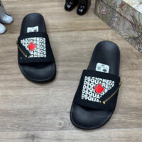Dép lê quai ngang Dsquared2 DSQ2 Khóa Chéo, DSQ Lá Phong Đỏ hàng nét chuẩn cực chất 888