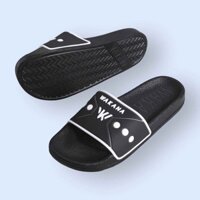 Dép Lê Unisex Nam Nữ WAKANA Kiểu Dáng Basic, Quai Cao Su Non Màu Đen Trắng-WK001 - GIA HUY STORE