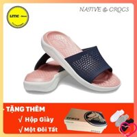 Dép literide slide màu hồng quai xanh