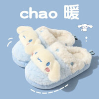 Dép Lông Dép Bông Dép Đi Trong Nhà Mùa Đông Kuromi Dễ Thương Đi trong Nhà Chống Trượt Dày Dặn Ấm Áp Mùa Đông