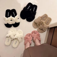 Dép Lông Đi Trong Nhà Chống Trơn Trượt Lót Lông Mềm Mại Giữ Ấm